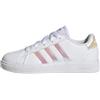 adidas Grand Court Lifestyle Lace Tennis Shoes, Sneaker, Bianco (Ftwr White/Iridescent/Ftwr White), 34 EU