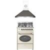 GURARI GCH G 614 CR + 147 cappa aspirante 60 cm in acciaio inox, 1000 m³/h, molto assorbente, piano cottura 60 cm, gas naturale Fl.Gas 4 Kw WOK, barbecue a gas, Range Cooker, controllo gas