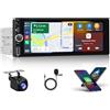 Hikity [2+64G] Hikity Android 13 Autoradio 1 Din Wireless CarPlay con Schermo da 6,9 Pollici Touchscreen Stereo Auto con GPS Navi Bluetooth WiFi Android Auto FM RDS Retrocamera