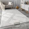 Paco Home Tappeto Salotto e Camera da Letto Moderno a Pelo Corto - Morbido, Lavabile, Antiscivolo, in Finta Pelliccia, Dimensione:60x90 cm, Colore:Bianco