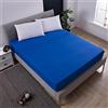 Chickwin-Shop Chickw11 Tinta Unita Lenzuolo sotto con Angoli Singolo Matrimoniale, Microfibra Lenzuolo profondità 25cm ed Elastic per Letto Singolo Doppio Piazza e Mezza (Blu,120X200X25cm)