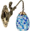 Anneome Lampada in Vetro Mosaico Applique Da Parete Vintage Applique Vintage in Vetro Lampada in Vetro Colorato Luce Fissata Muro Lampadario Lampada Da Parete Creativa Resina