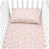 baby idea Babysanity Piumino Lettino Neonato Ricamato Completo Federa e Copripiumino e Lenzuolino con Angoli Sfoderabile Senza Paracolpi Lettino - Made in Italy- (Orsetto Rosa)