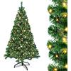 UISEBRT Albero di Natale Artificiale Verde con Luci LED, Supporto in Metallo 350 luci, Abete artificiale in PVC per decorazioni natalizie (210 cm)