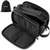 Elviros Borsa da Toilette Uomo Impermeabile in PU, Beauty Case Grande per Viaggio con Organizzatore, Borsa Igiene Personale per Palestra e Lavoro, nero, 24 * 14 * 14cm