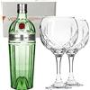 Generico TANQUERAY GIN TEN 47,3% Vol. 1000 ml - Due Bicchieri In Vetro Borgonovo 620 ml