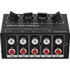 Keenso Mini mixer stereo portatile - Mixer di linea audio passivo a 4 canali per computer, telefono, tablet - Connessioni