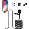 iZEN Microfono professionale Lavalier da risvolto per iPhone 6/7/7 plus/8/8 plus/11/11 Pro/12, iPhone X/XS/XR, iPad per YouTube Vlogging Intervista Livestream Registrazione video