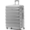 Flight Knight ABS 3 Taglia Valigia Leggera Compatibile Con Alitalia, easyJet, RyanAir, Air Italy E Tanti Altri! Trolley Bagaglio A Mano 55x35x20 cm Grande Bagaglio Da Stiva 4 Rotelle.