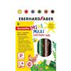 Eberhard Faber 518905 - Matite colorate Jumbo 3in1 con pastello a cera, matita acquerellabile e matita colorata, Mini Maxi, 6 pastelli