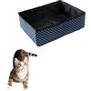 Macelitu Lettiera Pieghevole per Gatti, Lettiera Portatile da Viaggio per Gattino, Impermeabile, Durevole, All'aperto Toilette per Gatto per Esterno, Casa, Blu, 40 * 30 cm