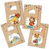 Papierdrachen 4 preziose cartelline scolastiche per bambini DIN A4 | Motivo Supereroi Animali - Cartellina portadocumenti per studenti delle scuole elementari - Raccoglitore per quaderni - Set numero