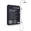 KLUDI-X3 Colonna doccia con miscelatore, doccia a pioggia (20 cm) angolo del soffione regolabile, miscelatore doccia con tubo e soffione doccia, colonna bagno, 3 tipi di getto