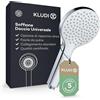 KLUDI-X3 Soffione doccia universale a risparmio idrico opzionale, doccino per doccia con 1 tipo di getto, soffione easy-clean Ø 11,7 cm, doccia soffione cromo