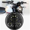 DREAMIZER Faro LED per Moto da 5,75 pollici Omologato con Indicatore di Direzione Luce DRL Compatibile con Harley Dyna Softail Sportster Nightster 48 Iron 883 1200 Wide Glide Low Rider Night Rod