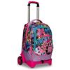 SJ GANG STYLE JAM GANG Zaino Scuola Con Carrello Sganciabile a 2 Ruote, Trolley Jack 2WD, Viola, GLEAMLED GIRL, 3 in 1, Triplo Uso, Con Tasca Portaborraccia, Bambina