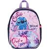 Seven Zaino Asilo Small, DISNEY - LILO & STITCH, Azzurro Rosa - Tasche Laterali Porta Borraccia, Tasca Frontale, Zainetto Asilo Bambina - Zaino Scuola Kid