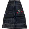 ORANDESIGNE Y2K Jeans Uomo Larghi Pantaloni Cargo Hip Hop Denim Pantaloni a Gamba Larga Streetwear Z07 Nero L