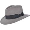 uk-unique wear Cappello Fedora fatto a mano in feltro frantumabile 100% lana elegante da uomo con banda larga stile Indiana Grigio Large