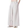 Rrongwn Kimono Pantaloni da yoga giapponesi, da uomo, colore nero, estivi, grandi pantaloni harlan, giapponesi, larghi, dritti, pantaloni a pompa, pantaloni, bianco, L