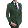 Oanviso Completo Uomo 2 Pezzi Abito Set Business Suit Slim Fit Smoking Blazer 4 Bottoni Completi Abiti e Pantaloni Moda Completo Lavoro Elegante Abiti Completo Festa, Matrimonio A Verde Scuro XL