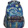 Generic Starry Sky Night City School Zaino, Bookbag per ragazzi e ragazze scuola elementare casual borsa da viaggio per computer portatile, Città Notte Cielo Stell, S