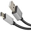 KabelDirekt Cavi Micro USB 2.0 - 2m, cavo di carica e cavo dati High Speed, adatti per smartphone e tablet con porta micro USB, colore nero/space grey
