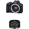 Canon EOS R50 APS-C Mirrorless Nera, 24.2 MP, Fino a 15fps, DIGIC X, Video 4K UHD Fino 30p, Dual Pixel CMOS Auto Focus II, Display Touch Ordinetabile 7.5 cm + Canon Obiettivo RF 50mm f/1.8 STM