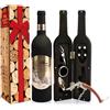 ZBPASL Set apribottiglie cavatappi, set regalo accessori per vino, apribottiglie cavatappi con tagliacapsule, Tappo per Vino,Versatore per Vino (nero 04)