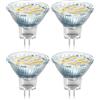 Akynite GU4 MR11 2W 12V LED Luce Naturale 4000K, 120 gradi, 250LM, Equivalente MR11 Alogene 10W 20W, AC DC 12V-24V Ø35mm GU4 Faretti LED per Cappa Cucina Camper, set di 4