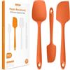 U-Taste Spatole Silicone Set di 3: 315℃ Resistente al Calore, Gomma Flessibile senza BPA Cucchiaio Leccapentola, Raschietto per Pentole Antiaderenti per Cucina Cottura Miscelazione (Arancione)