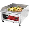 CROSSON Piastra Elettrica Commerciale 2500W,Plancha Elettrica Inox 40 x 40 cm, Temperatura Regolabile 87-300°C con Spatola per Ristoranti Luoghi Pubblici
