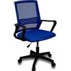 Gio Arreda Sedia Ufficio Ergonomica Poltrona Ufficioper Computer Supporto Lombare Regolabile (Blu)