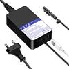 FSKE Caricabatterie Surface Pro 65W Compatibile Con Microsoft Surface Pro X/7/3/4/5/6, Alimentatore 15V 4A per Go, Laptop 1/2/3, Book 1/2 Con Porta USB
