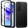 seacosmo Cover per Samsung A55 5G, Custodia Rugged a 360 Gradi, Antiurto, in Silicone Liquido con Protezione Integrata dello Schermo per Samsung Galaxy A55, Nero