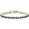FANCIME Bracciale Tennis Donna Oro, con Pietra Zaffiro Sintetica, Regalo per Donne, Lunghezza 18 cm