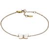 Fossil Bracciale a catena sottile da donna in acciaio inox con chiusura a moschettone, Bianco e oro giallo