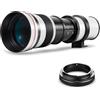 BM Premium Teleobiettivo ad alta potenza 420-800 mm f/8.3 HD con zoom manuale per Canon EOS 80D, EOS 90D, Rebel T3, T3i, T5, T5i, T6i, T6s, T7, T7I, T8I, SL3, EOS 70D, EOS 5D, EOS5D IV, EOS 6D II, EOS 7D II,