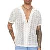 Panegy Camicia Estiva Uomo Camicia Estate Lino Uomo Camicetta Floreale Sexy Camicia Hawaiana Uomo, bianco, XS