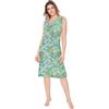 e.Femme Camicia da notte da donna Gloria 1181, senza braccio, 50% cotone e 50% modal, Verde/stampa, 46