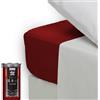 Happidea - Lenzuolo con Angoli Elastici, 100% Cotone, Tinta Unita, Made in Italy, Matrimoniale, 175x200 Altezza Max 25, Pack Barattolo Riutilizzabile, Rosso Bordeaux
