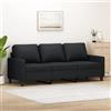 Gecheer Divano,per Soggiorno,Moderno,con 3 Posti,in Similpelle,Nera,Piedi Neri,198x77x80 cm,Divano in Ecopelle Moderno,Divano Moderno,Divano in Pelle Artificiale,Divano 3 Posti Moderno