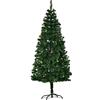 HOMCOM 1.8m Albero di Natale Artificiale con 624 Rami in PVC Ignifughi, Albero di Natale Realistico con Decorazioni e Rami Folti, Verde