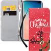 Yoedge Cover per Samsung Galaxy A13 4G 6,6, Flip Custodia Portafoglio in Pelle Premium Slot con Natale del Fumetto Design, con Supporto Stand e Chiusura Magnetica Case per Samsung A13 4G - Alce