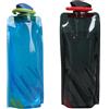 AQSQWQ 2 Bottiglie Pieghevoli, 700ml boccette Pieghevoli per Borraccia Sportiva con Clip per Escursionismo, Avventura (Blu, Nero)