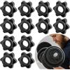 CHENNAN 12 Pezzi Dadi Esagonali per Manubri, 25 mm Manubri Dado Esagonale, Accessori per Manubri, Antiscivolo, Dado Bilanciere Bilanciere per Bilancieri e Barre, per Sport di Allenamento (Nero)