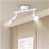 Doughelec Faretti LED da Soffitto 2 Luce Bianco - Lampada da Soffitto Orientabili Plafoniera Faretto Parete Moderna GU10 Luci da Soffitto per Soggiorno Corridoio Camera Cucina, Lampadina Non Incluse