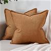DakTou Copricuscini Vellutoa a Coste Marroni Federe Cuscini Divano 45x45 Set di 2 Boho Moderni Righe Fodere Cuscino Copri Cuscini Decorativi per Divano Camera da Letto con Cerniera Invisibile