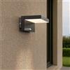 Applique LED Solare Minimal Nera con Sensore di Movimento Bianco Naturale 4.000K