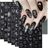 JMEOWIO Natale Adesivi Unghie Nail Art 8 Fogli Stickers Unghie Autoadesivi Decorazioni Unghie Nail Art Disegni